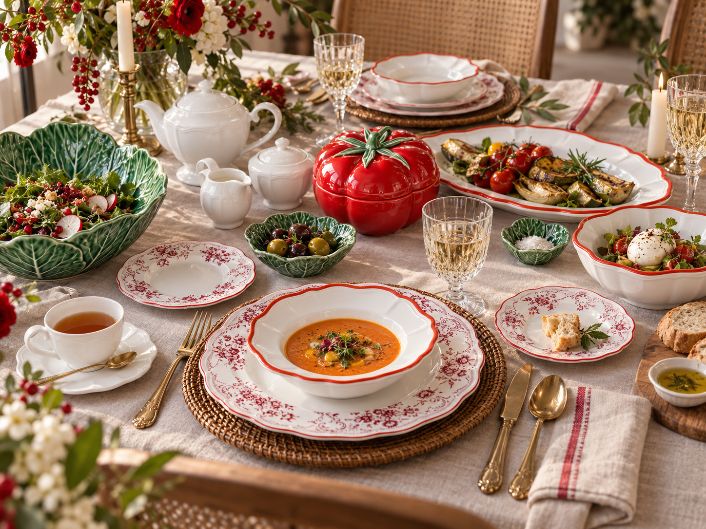 Сервировка CABBAGE TOMATO и LA VIE EN ROSE