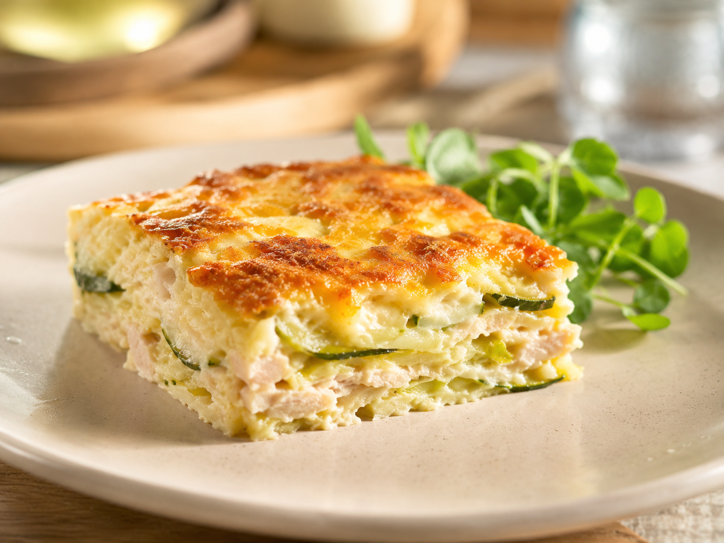 Кабачковая запеканка с курицей