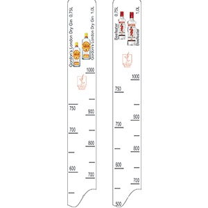 Купить линейка бифитер 0. 75, 1л гордонс; пластик; l=28, b=2см; белый