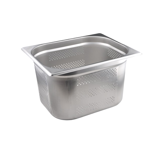Купить гастроемкость 1/2 h=200 мм. 325*265 мм. 12 л. нержавеющая сталь перфорир. d=4 мм. mgsteel /1/6/