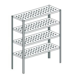 Стеллаж кухонный перфорированный APACH Chef Line LSTP18-124