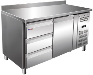 Холодильный стол низкотемпературный COOLEQ GN2230BT бортик 3 ящика+1 дверь