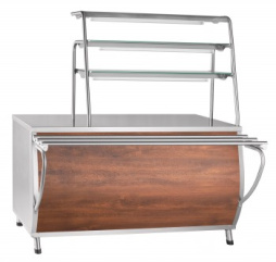 Прилавок для горячих напитков ПГН-70Т-01 (нейтральный стол, 3 полки, 1500 мм) кашир.