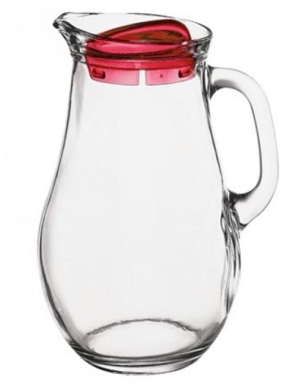 Купить кувшин 1,85 л. d=100 мм. h=240 мм. с красн. крышкой бистро /6/108/