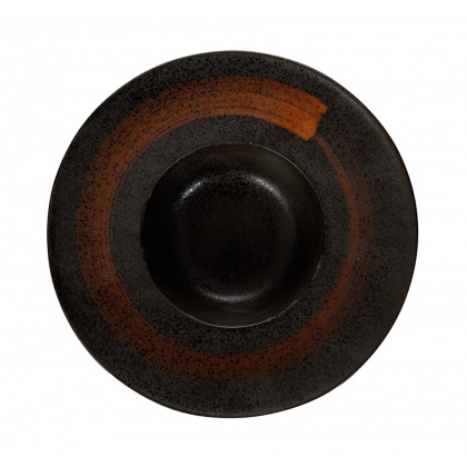 Купить тарелка для пасты corone rustico 252 мм черная с медным