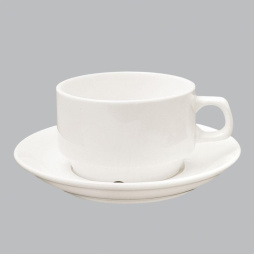 Чайная пара 130 мл белая фарфор Stackable P.L. Proff Cuisine [4]