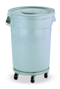 Бак для мусора 120 л серый с серой крышкой на колесах Still Casa /1/