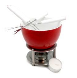 Набор для фондю 500 мл. h=130, d=120 мм. на подставке с вилочками VB /1/12/