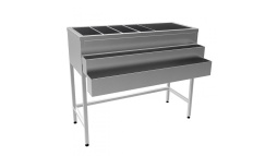 Барная станция. Корпус - нерж. сталь aisi 430, мойка сварная 710х340х660мм из нерж. сталь aisi 304 т