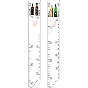 Купить линейка мартини 0.75, 1л бакарди0. 75, 1л; пластик; l=28, b=2см; белый