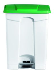 Бак для мусора 70 л с педалью, белый с зеленой крышкой Still Casa /1/