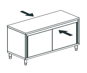 Купить кухонный стол производственный закрытый сквозной apach chef line lwc619sh2sdpt