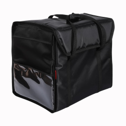 Терморюкзак 420х420х400 для пицц фольгированный чёрный с вентиляцией