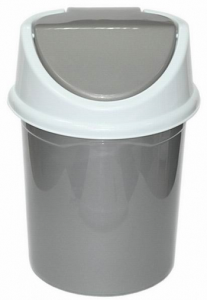Контейнер д/мусора 8,0л серо-белый