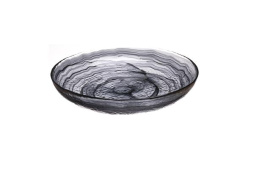 Салатник d 25 см h 4,5 см, стекло, цвет / декор черно-белый, Hammered ArdaCam Hammered