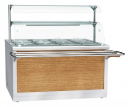 Электрический мармит кухонный 2-х блюд ЭМК-70Х-03, 1500 мм, паровой, +30…+80 С, с гастроемкостями, 2