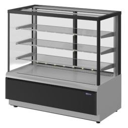 Холодильная витрина кондитерская KAYMAN K-вк-1300 люкс квадро серебро