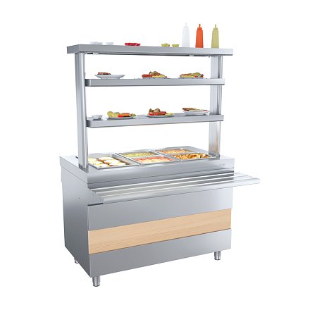 Купить ривьера - мармит 2-х блюд м2-1200-02-со с 3-я полками и гастроемкостями (комплект)