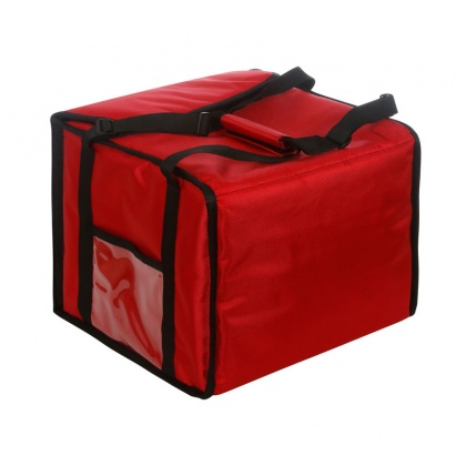 Купить термосумка 350х350х300 фольгированная красная с вентиляцией