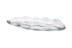 Блюдо овальное 30x11 см h 3,5 см, стекло, прозрачое, Hammered ArdaCam Hammered