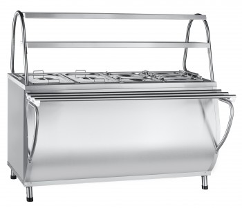 Купить мармит 2-х блюд эмк-70мш паровой с тепловым шкафом (две полки, с г/ёмкостями, 1500 мм)