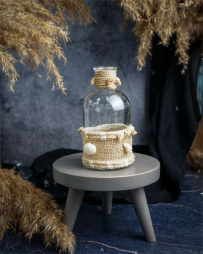 Ваза-бутылка с ракушками 8X8XH13CM, стекло COSY&TRENDY ДЕКОР