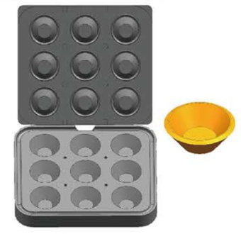 Купить форма для 9 круглых тарталеток ø 67,5 мм для тарталетницы dhtartmatic kocateq dh tartmatic plate 65