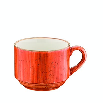 Купить чашка 210 мл. чайная d=82 мм. h=65 мм. штабелир. терракота (блюдце 62424), форма банкет bonna /1/6/7