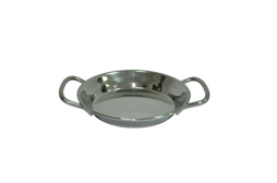 Сковорода порц. d=15 см. h=2 см. 0,25 л. нержавеющая сталь с 2 ручками MGsteel /1/12/