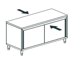 Кухонный стол производственный закрытый сквозной APACH Chef Line LWC712SH2SDPT