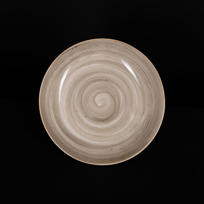 Купить тарелка глубокая без бортов 205 мм серо-коричневая corone natura