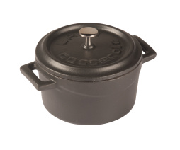 Кастрюля порц. 0,80 л. чугун d=14 см. черная LAVA матовая