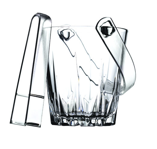 Купить ведро для льда 0,85 л. стекло d=13 см., с пластик. щипцами карат /6/216/