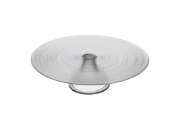 Блюдо для торта на ножке d 28 см h 1 см, стекло, прозрачное, Circle ArdaCam Circle