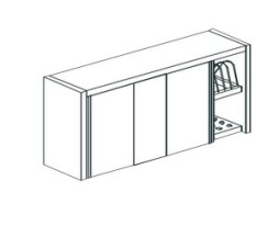 Полка кухонная настенная закрытая APACH Chef Line LCW156DDSD