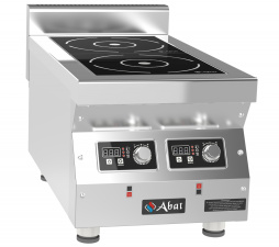 Плита индукционная 2-ух конфорочная КИП-27Н-3,5, настольная, 400х750х470 мм, 9 ур. мощности, +60…+24