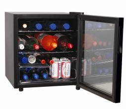 Холодильный шкаф со стеклом COOLEQ TBC-46 черный