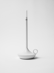 Лампа настольная беспроводная d=11 см. h=25,5 см. 1 цвет, 3 режима яркости, алюм., белая LED CANDLE