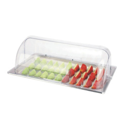 Поднос для выкладки 53*32,5*19 см нержавеющая сталь с пластиковой Roll-top крышкой SUNNEX