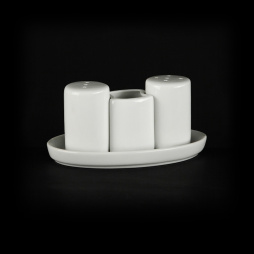 Набор для специй Овал Chan Wave (соль, перец, зубочистки)