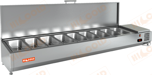 Холодильная витрина настольная для ингредиентов HICOLD VRTU 1970