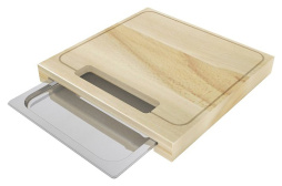 Доска разделочная ДР-2-300.300-02 (300х300х70мм), бук натуральный, 2 борта