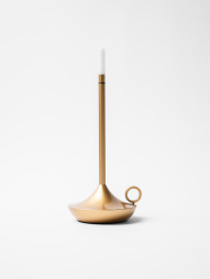 Лампа настольная беспроводная d=11 см. h=25,5 см. 1 цвет, 3 режима яркости, алюм., золотая LED CANDL