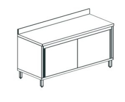 Кухонный стол производственный закрытый APACH Chef Line LWC712SH2SDU
