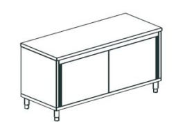 Кухонный стол производственный закрытый APACH Chef Line LWC612SH2SD