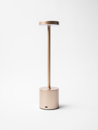 Лампа настольная d=8 см. h=34 см. 3 цвета, сенсорная регулировка яркости, алюм., розовое золото LED