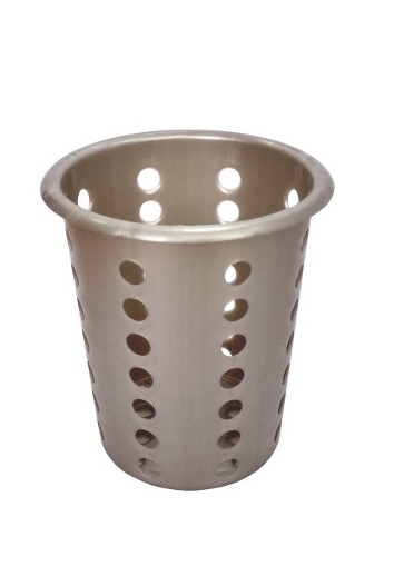 Купить емкость для столовых приборов (стакан) d=95 мм. h=130 мм. перфор. пластик цвет стальной mg /1/17/