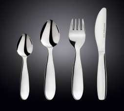 Набор столовых приборов детский 4 пр. Кидс 18/10 2 мм WILMAX /1/