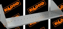Полка кухонная нержавеющая настенная сплошная перфорированная HICOLD НПС-12/3 П