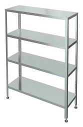 Стеллаж кухонный с 4-я сплошными полками С-4-0,3/1,2/1,8 (нержавейка)